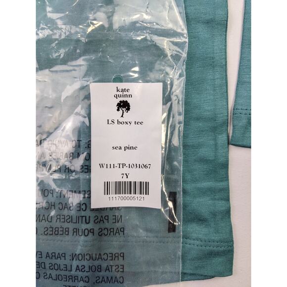 Kate Quinn Sea Pine Blue Youth Long Sleeve Bamboo Shirt - 7 Youth - Picture 3 of 4